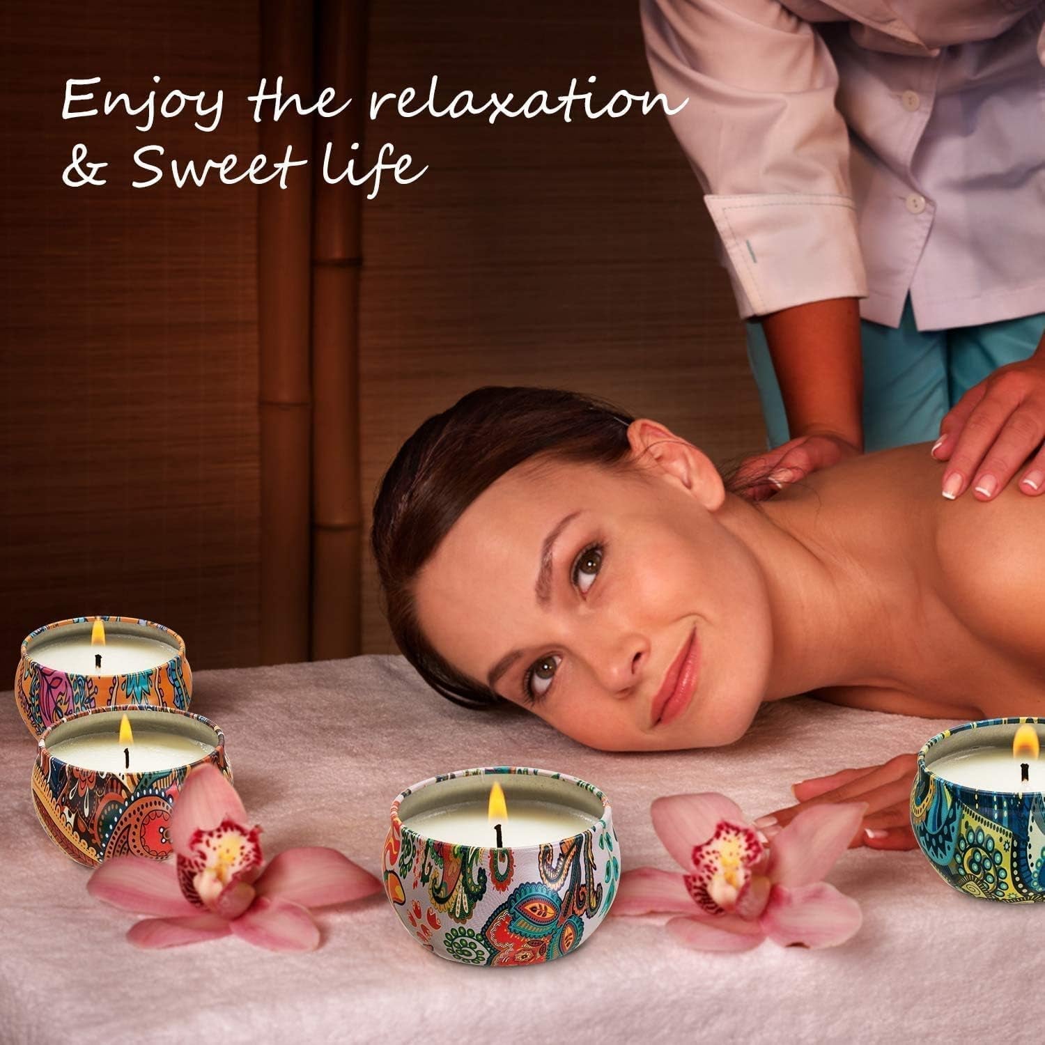 Scented Candles Gift Set, Natural Soy Wax Portable Travel Tin Candles Women Gift with Strongly Fragrance Essential Oils for Stress Relief and Aromatherapy - 16 Pack