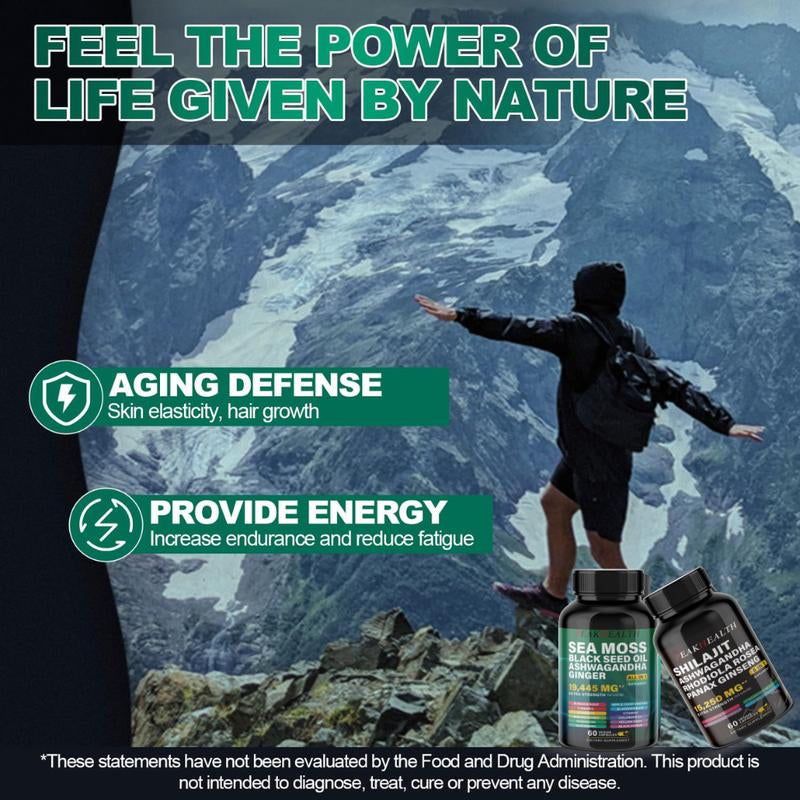Sea Moss & Shilajit Dynamic Vitality Bundle - 60 Count