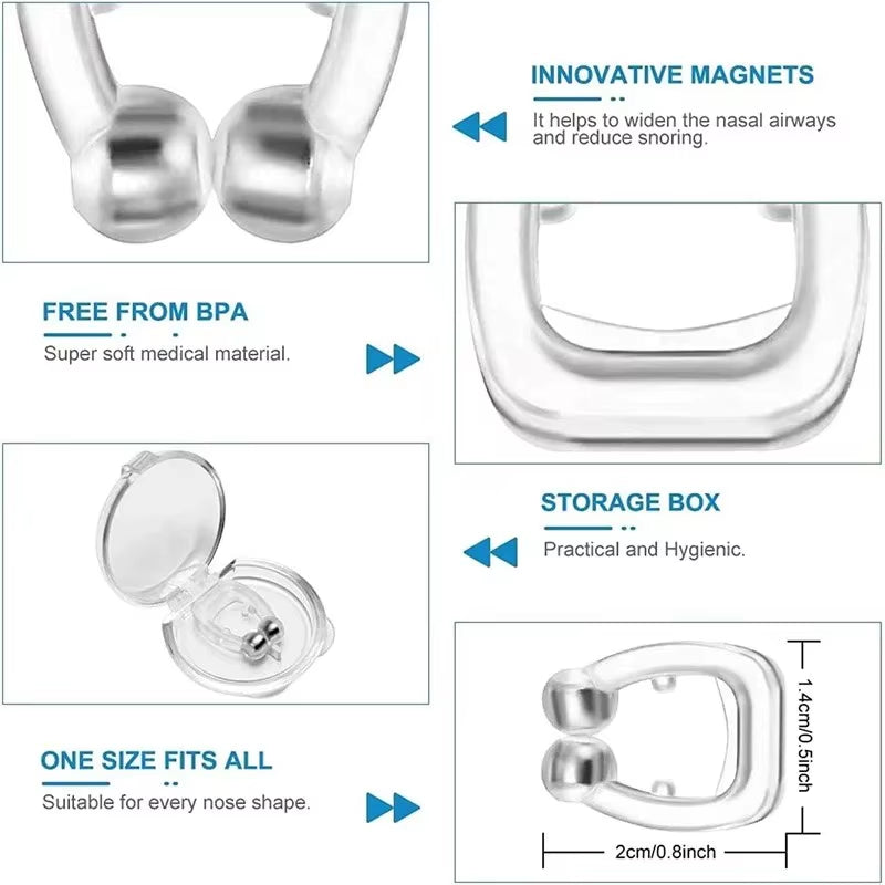 Anti Snoring Corrector Magnetic anti Snore Stop Snoring Nose Clip Easy Breathe Improve Sleep Aid Apnea Night Device with Case