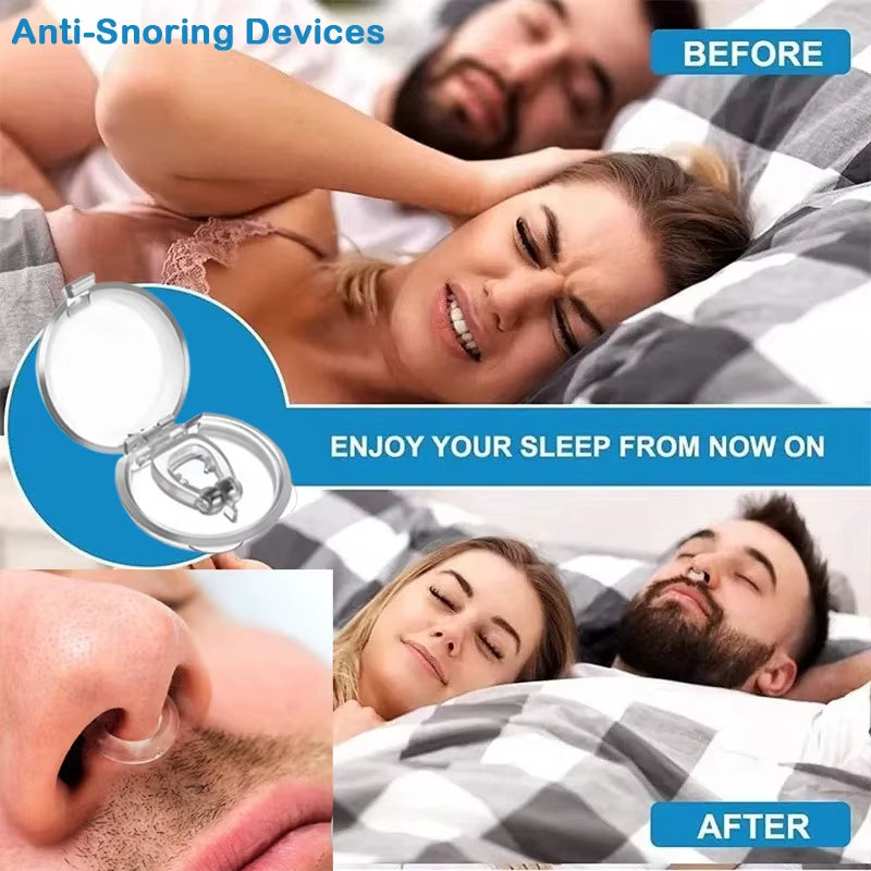 Anti Snoring Corrector Magnetic anti Snore Stop Snoring Nose Clip Easy Breathe Improve Sleep Aid Apnea Night Device with Case