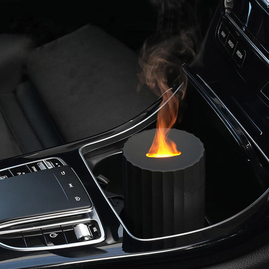 Car Diffuser, Flame Diffuser for Essential Oils,100Ml Colorful Air Aroma Diffuser Humidifier, Car Air Freshener Aromatherapy Diffuser for Car, Home Office, Hotel - Black